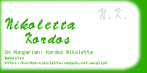 nikoletta kordos business card
